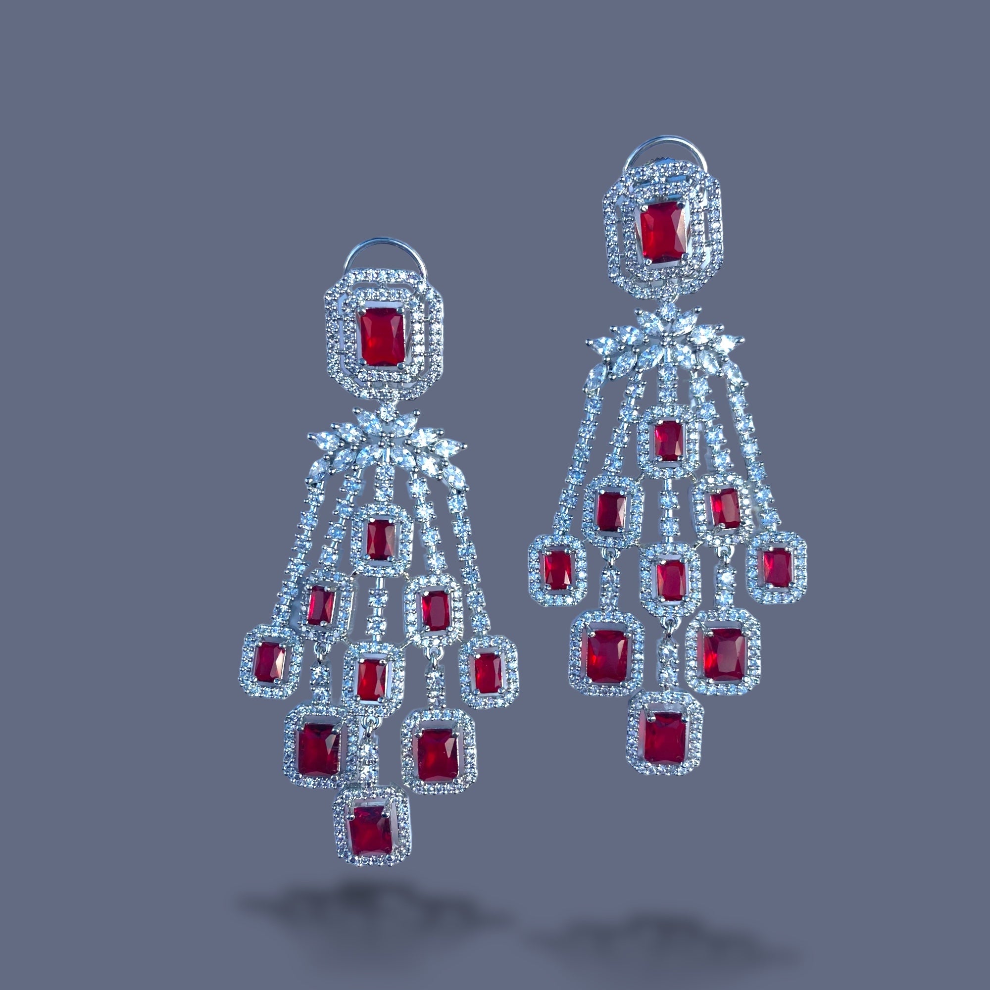 Zircon fire earrings
