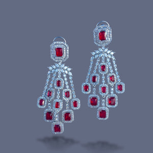 Zircon fire earrings