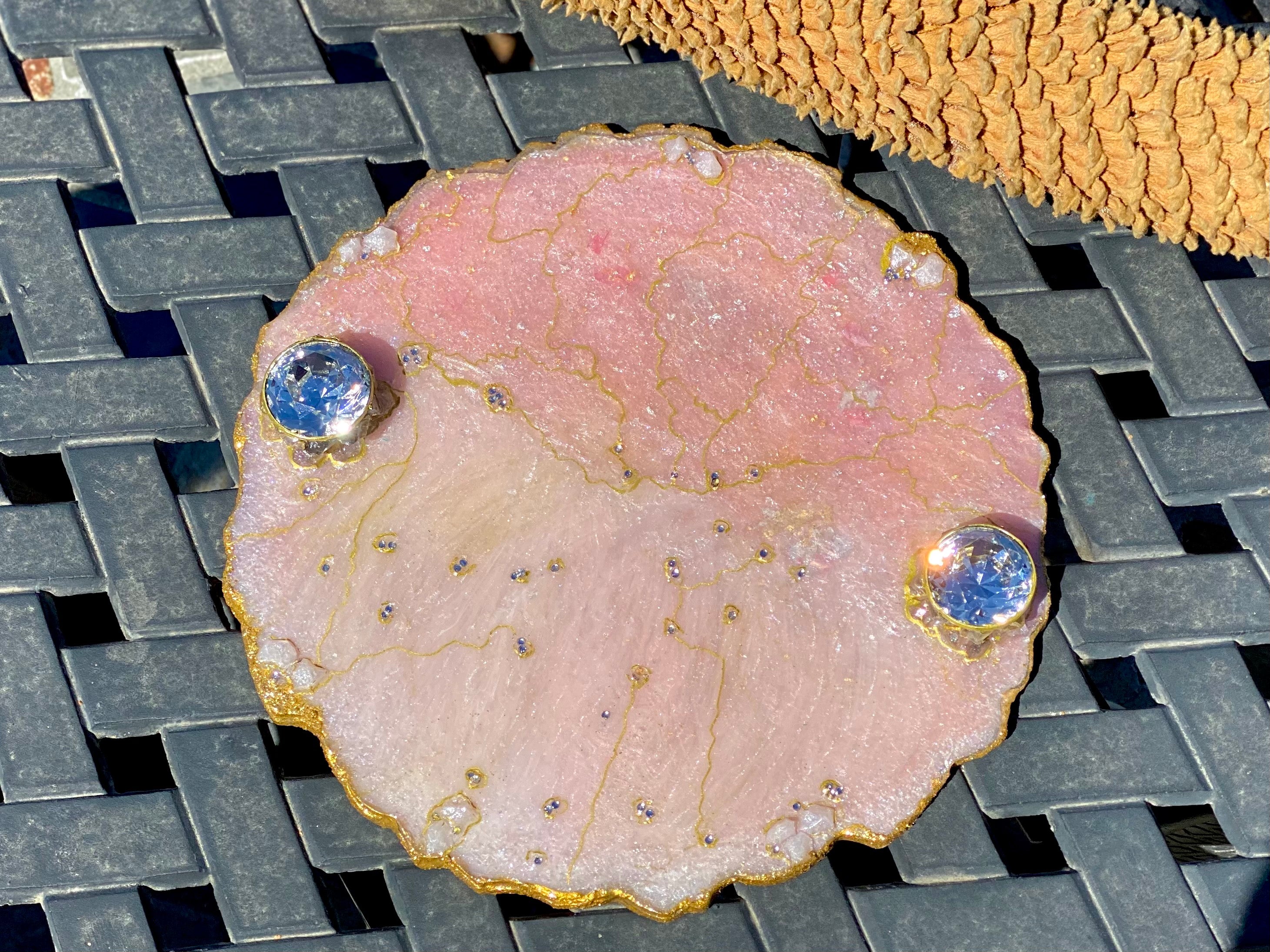 Agate tray coaster set